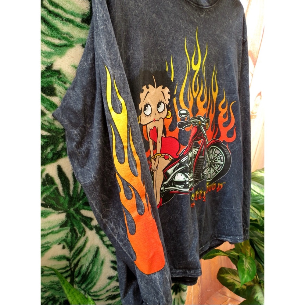 Betty boop acid washed moto graphic long sleeve ❤️🔥 - Picture 4 of 6
